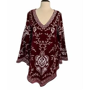 NEW ROJA COLLECTION folkwear tunic in garnet